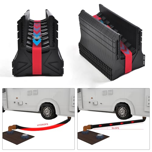 Image of RV Sewer Hose Support, Patented Nesting Design for Small Storage, Quick Setup and Collapse, Ensures Proper Drainage (30 Feet)