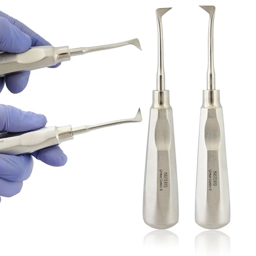 MASTERYD Dental SELDIN E4L & E4R Root Elevator Left & Right Hand Short Blast Hollow Handle Stainless Steel Dental Extraction INSTRUEMENTS