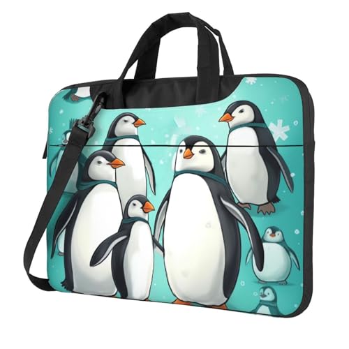 Bolso para portátil con diseño de pingüino negro 14 pulgadas miniatura 1