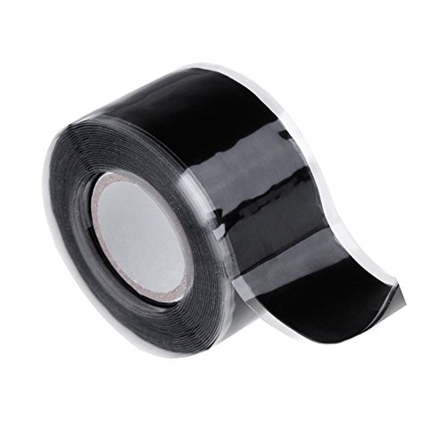 Preisvergleich Produktbild Qutaway Silikonband Wasserdicht Reparaturband 25mm X 3M Rohrdichtband Selbstklebendes Fixierband Schwarz Rettungsband für undichte Schlauchleitung