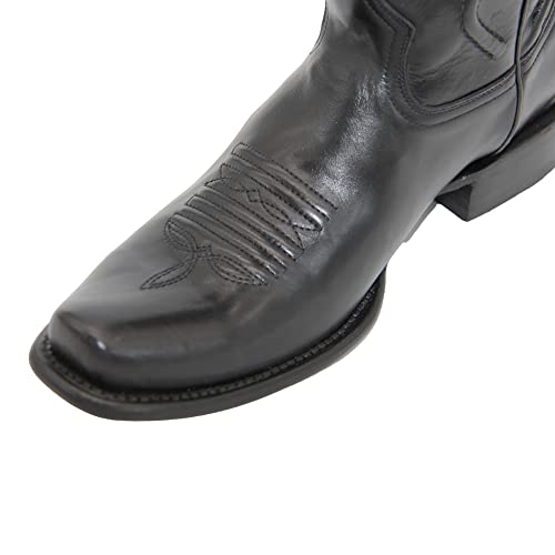 Men's Genuine Leather Dress Cowboy Boot Mid Calf4