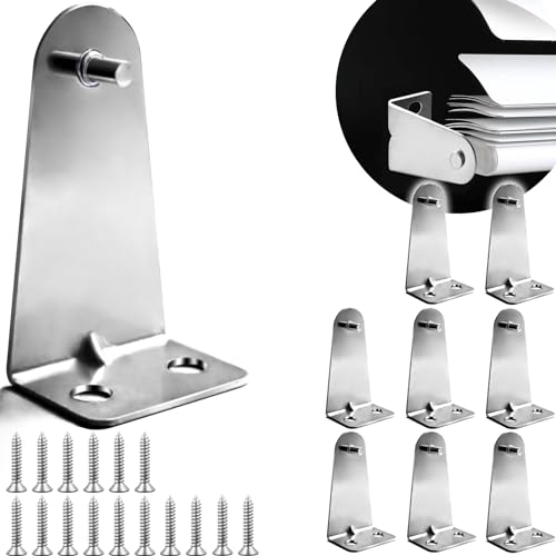 8pcs Metal Blinds Hold Down Brackets, Silver Door Blinds Bottom Bracket, Blind Bottom Rail Hold Clips with Screws for Horizontal Blinds Shades Windows Doors