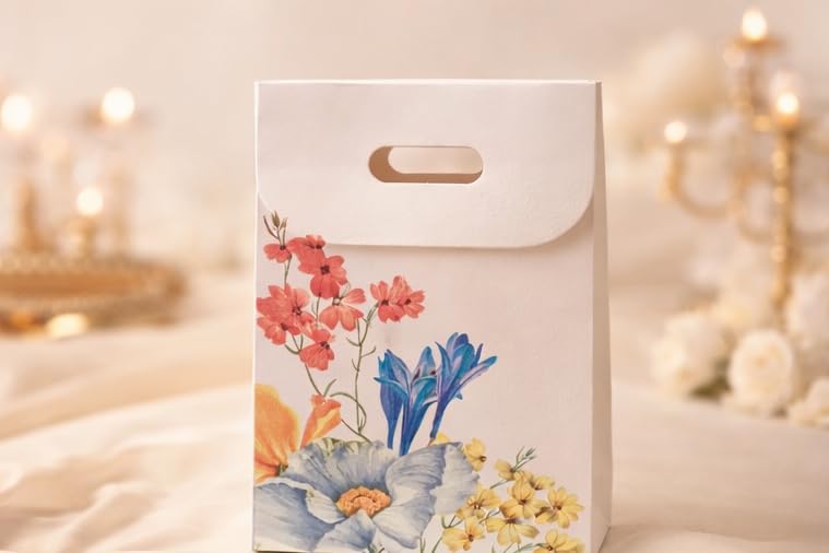 THE PARTY CULTURE Gift Bags - Medium Paper Carry Bags for Gifting With Tissue and Thank You Card - Pack of 5 (Style 4)-image-34