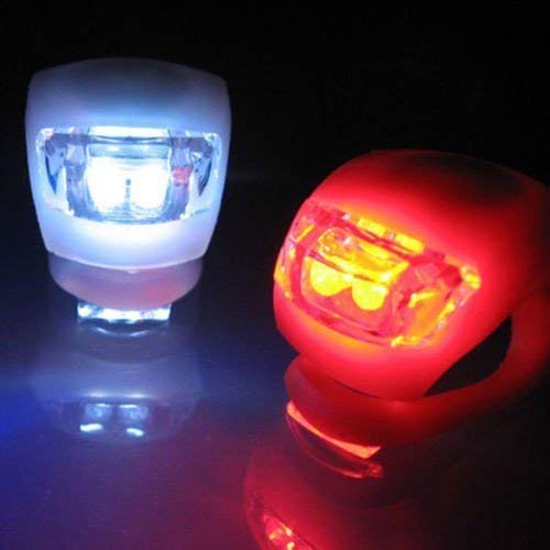 Image of ShreNik Cycle LED Blinker Warning Light Front White + Rear Red Combo Ultra Bright LED Flexible Silicon Body