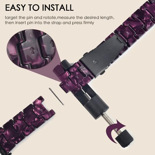 Image of CRIS-BAND Resin Bands Compatible with Apple Watch Series 11 /10 /9 /8 /7 Bands 46mm 45mm 44mm 42mm 41mm 40mm for Women, Strap for iWatch Ultra 3 /2 49mm Series 6 /5 /4 /3 /2 /1 /SE3 Slim Bracelet Wristband