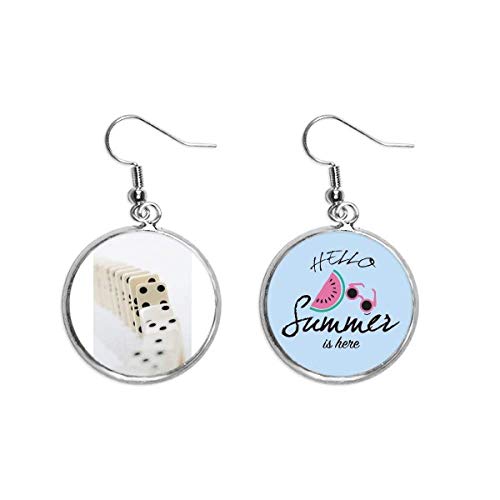 Pendientes de sandía y dominó Pai Gow de verano para lóbulo con diseño exclusivo
