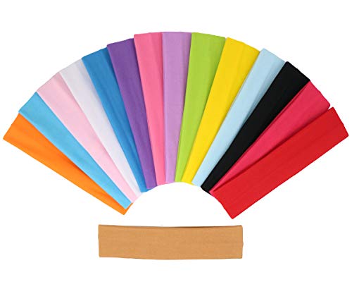 Zapire Colored Headbands for Women Stretch elastic HairBands Cloth Headbands for Girls Hair Bands Beauty Accessories (15pcs)