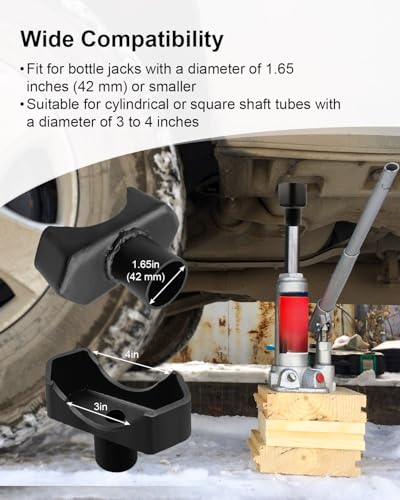 Image of Jack Axle Adapter Lifting Saddle Fits for Bottle Floor Jack Suitable for 3-4 inch Round and Square Axle Tube, Axle Saddle Adapter Fits for 1.65Inch or Smaller Diameter Bottle Jack Shaft Saddles Black