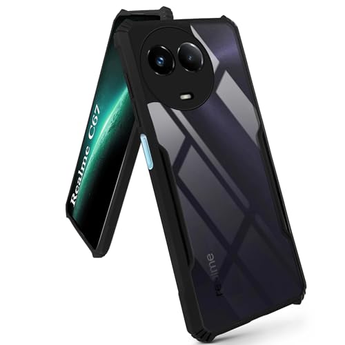 Image of Jkobi Back Cover Case for Realme C67 (Shockproof with Polycarbonate Clear Panel | Professional Black)