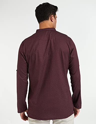 Image of Amazon Brand - Symbol Men Cotton Printed Short Kurta (Regular Fit)