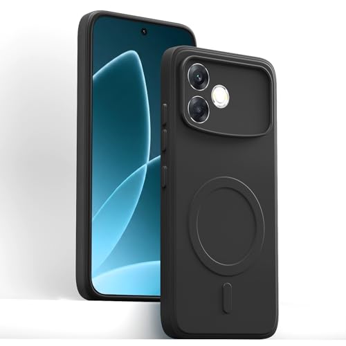 Image of Pikkme Back Cover for Oppo F33 Pro 5G Soft Matte Silicone Mag-Safe Design (Mag-Safe Not Support) Camera Protection | Slim Fit Bumper Cover (Black)