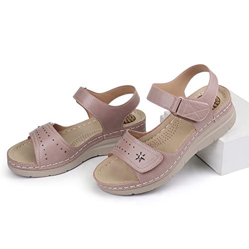 Image of JABASIC Women Comfortable Sandals Orthotic Walking Sandals Orthopedic Arch Support Sandals