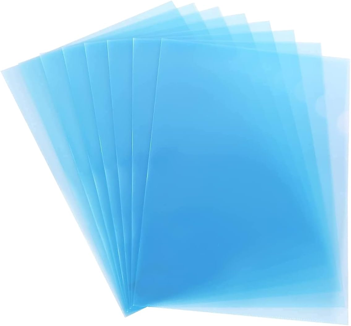 25 Pcs - A4 Cut Flush Folder, Plastic Sleeves Open Top and Side, L Type Folders 12mm Document Jacket Sleeves Waterproof Report File Project Presentation Cover Sheet Protector Files (Blue)