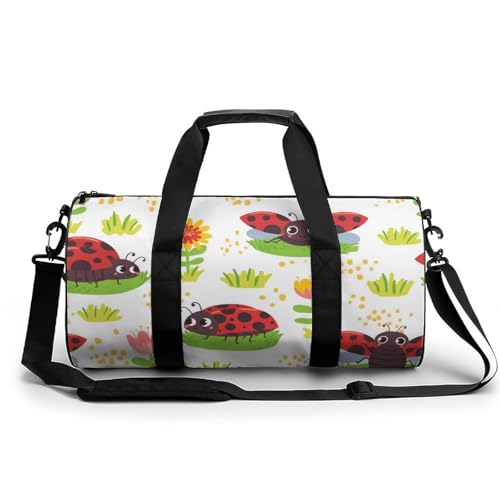 Sac de sport fleur coccinelle de 45cm pour gym et voyage
