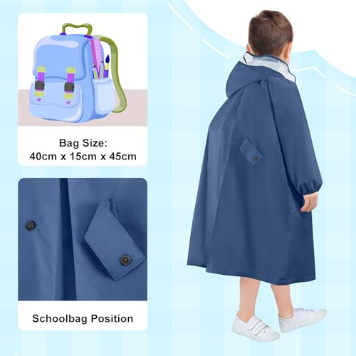 Image of LAMA Kids Raincoat with Hood, Lightweight Raincoat for Girls, Kid Long Rain Jacket