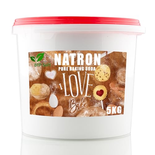 DTP-SOFT Bicarbonate de sodium Baking Soda Sel de sodium | Bicarbonate de soude E500 dans un seau Top (5 kg)