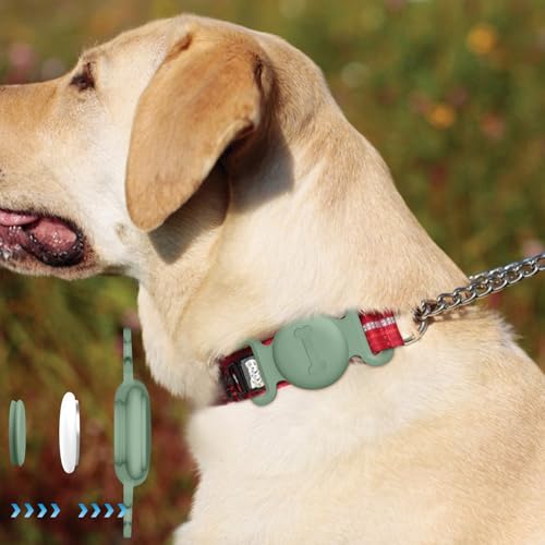 Image of Tobfit Case for Dog Cat Collar, Waterproof Apple Air Tag Protective Holder GPS Tracking Finder for Pet, Silicone Case for Dog Collar Cat Loop Holder Pet Accessories,1 Pack