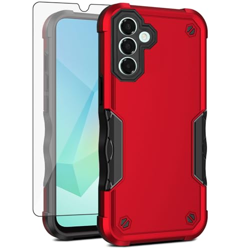 Coque Samsung Galaxy A16 5G Asuwish rouge avec protège-écran en verre trempé