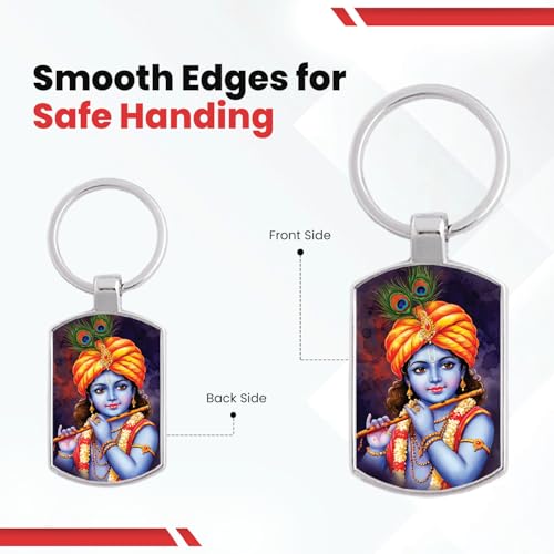 Image of Stylish Metal Keychains with Permanent Glossy Print - Inspirational Quotes & Spiritual Designs - Perfect Key chains for loved ones, Personal Use, Gifts & Return Gifts