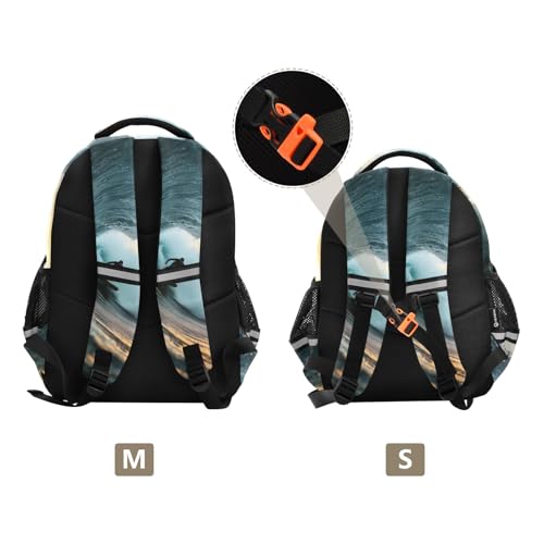 Toddler Backpack Kids Girls Bookbags Backpacks for School Giant Wave Surfer Kindergarten Preschool Elementary2
