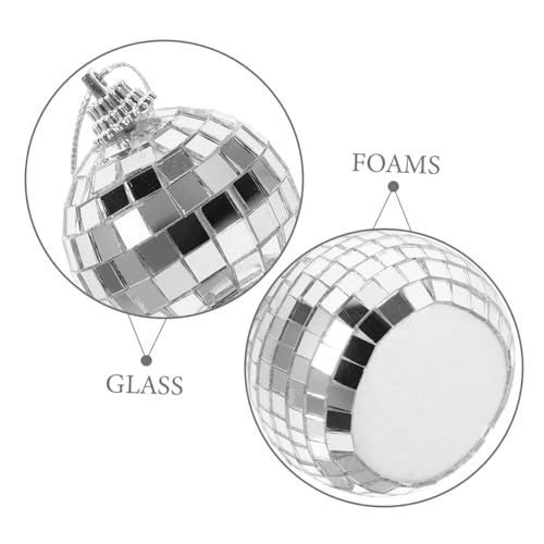 Bola espejada decorativa PRETYZOOM para fiestas, bodas y festividades — ornamentación colgante segura, ligera y reutilizable para ambiente festivo en hogar, bar o KTV miniatura 7