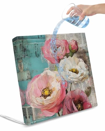 Hokiten Pink Spring Floral Outdoor Cushion Chair Cover Set of 4 - Waterproof Couch Seat Covers, White Vintage Flowers Pastoral Patio Furniture Protector Cushions Slipcovers for Sofa/RV, 22