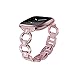 Produktbild Edelstahlarmband für Fitbit Versa Uhrenarmband Bling Kette Strass Diamanten Armbänder Armband für Fitbit Versa (Rose Pink)