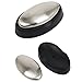 Ueasy Protable Magic Soap Odor Remover Stainless Steel Soap Kitchen Bar Eliminating Odor Remover with Soap Box (Oval + Box)