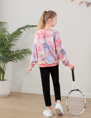 Image of Girls 2 Piece Outfits Kids Clothes Sets Sweatsuit Tracksuit Jogger Print Long Sleeve Sweatshirts Sweatpants 4-13Y