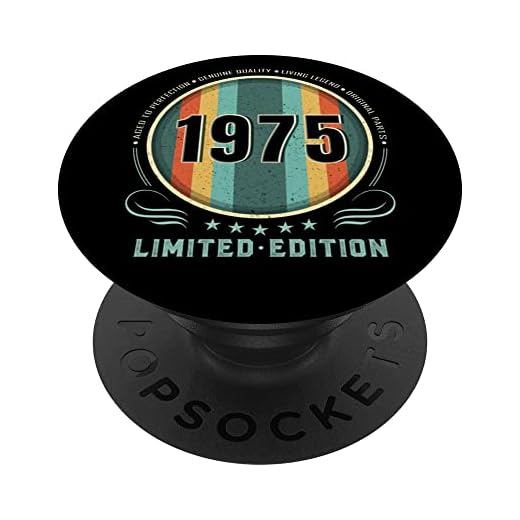 Born In 1975 Popsockets para teléfono retro, divertido cumpleaños de 1975 PopSockets PopGrip Intercambiable