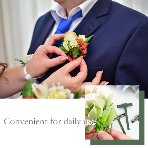 Image of 90PCS Triangle T Plastic Brooch, Green Delicate Small Safety Pin for Wedding DIY, Boutonniere Pins Supplies Safety Tools Supplies for Clothes Suitable for Wedding