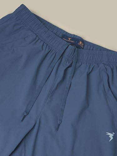 Image of TECHNOSPORT Men Mid Rise Regular Fit Solid Stretchable Joggers, Techno Dry for Regular Use and Sports