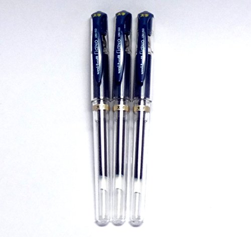 Uni-Ball Signo Broad Point Bolígrafo Gel Tinta Azul Negro Pack 3