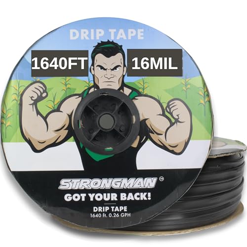 Strongman Premium Drip Irrigation | 1640 ft 5/8' Tape Roll | Smart Regulator | Garden Drip Watering...