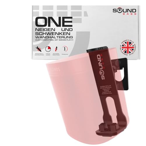 Sound bass One Wandhalterung Schwarz Einzeln Neig- & Schwenkbar Kompatibel mit Sonos ONE Gen 2 ONESL & Play:1
