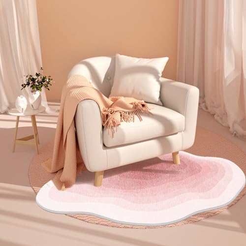 Alfombra irregular de gradiente para dar un toque moderno y acogedor a tu sala de estar 3