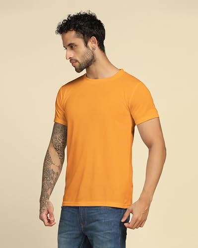 Image of VastraVibes Cotton Regular Fit T-Shirt Round Neck Casual Mens Plain Tshirt