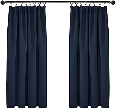 Deconovo Super Soft Curtains Thermal Insulated Pencil Pleat Blackout Curtains for Livingroom 46 x 54 Turquoise Two Panels