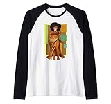 black history month afro word art natural hair sexy melanin maglia con maniche raglan