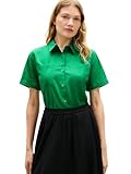 Tommy Hilfiger Women's Linen Regular Short Sleeve Button Up Shirt, Jade Wink X-Large