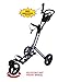Qwik-Fold 360 Swivel 3 Wheel Push Pull Golf CART - 360* Rotating Front Wheel - ONE Second to Open & Close! (Charcoal/Black)