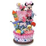 おむつケーキ ディズニー ミニー 女の子 可愛い赤ちゃんのためのプレゼント 出産祝い おむつケーキ ミニーマウス ダイパー 46枚３段 内祝い DiaperCakes DK-3012PINK ((M) サイズ テ－プタイプ 体重 6-11 kg)