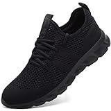 Damyuan Mens Lightweight Athletic Running Walking Gym Shoes Casual Sports Shoes Fashion Sneakers Walking Shoes Black,10