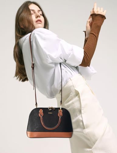 Image of LOVEVOOK Purse for Women Crossbody Bags Classic Double Zip Top Handle Dome Satchel Bag