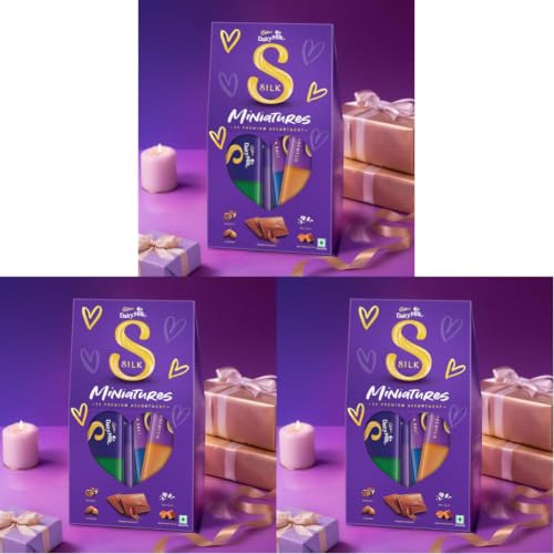 Image of Cadbury Dairy Milk Silk Miniatures Premium Assorted Chocolate Gift pack, 240 g (Pack of 3)