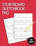 Storyboard Sketchbook PRO - Blank Panel Notebook: Red Cover, Large Print 16:9 Ratio Frames for Animation, Film & Creative Storytelling