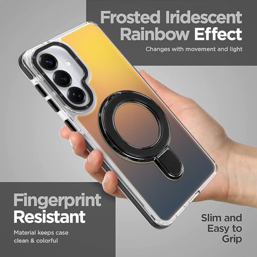 Image of Magnetic for Samsung Galaxy S26 Plus Case with Stand [Compatible with Magsafe] [Cute Fluorescent Design] [1 Screen Protector] Slim Translucent Matte Case for Galaxy S26 Plus 6.7 inch, Black