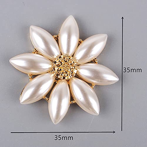 Builcker 24Pieces Gold-Plated Half Piece Of Pearl Petals Embellished Buttons Diy Handmade Accessories Flower Stamen Button Accessories For Invitations For Home Decoration (24Mm) #TOP5