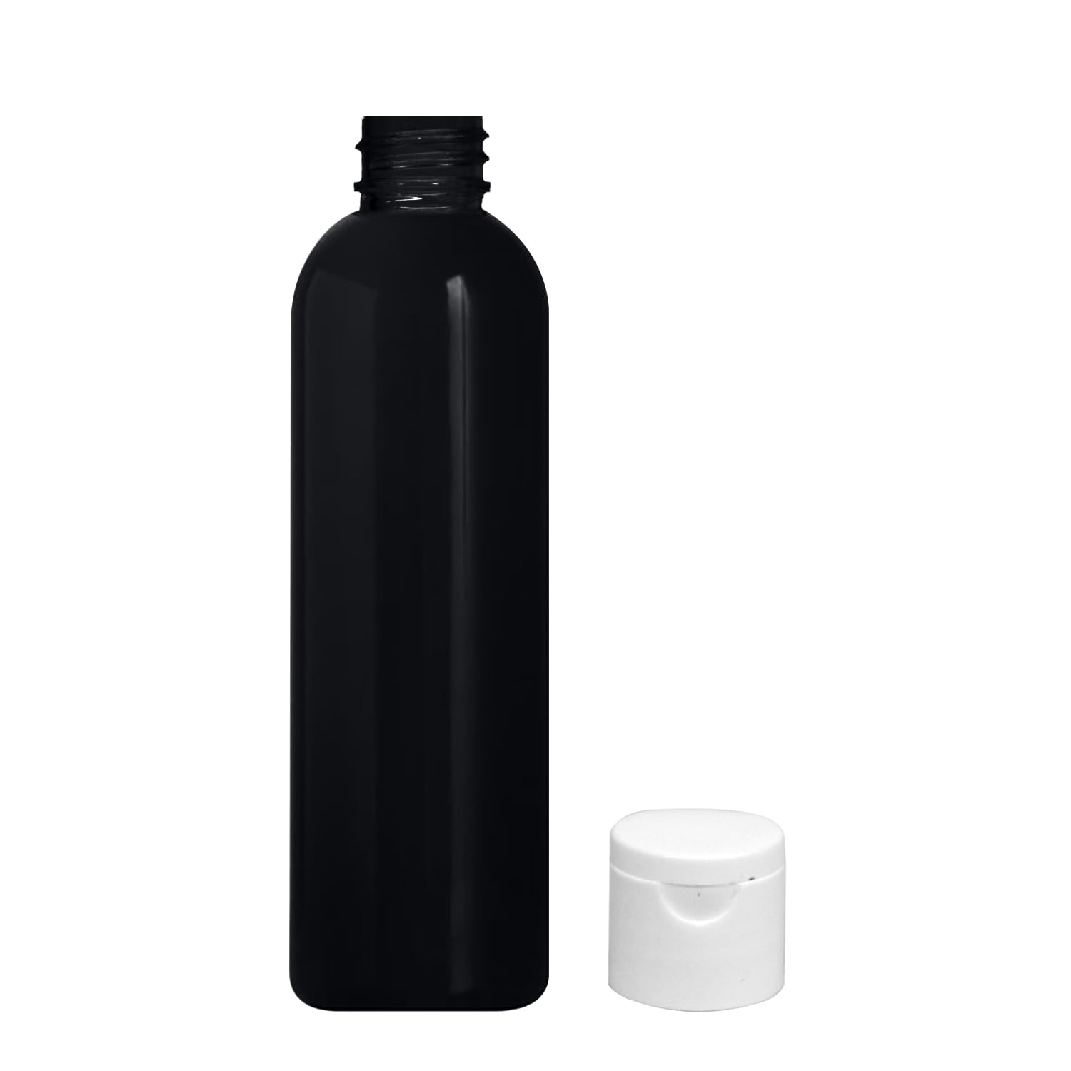 ERZA Empty Squeeze Black Containers with White Disc/Flip Top Cap, Refillable Empty Cosmetic Cylindrical Bottles, Squeeze Blttle for Shampoo, Body Soap, Toner, Lotion, Cream, 100ml, Pack Of 1-image-44