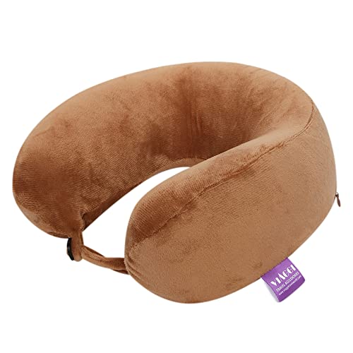 Image of Viaggi U Shape Super Soft Memory Foam Travel Neck Pillow for Neck Pain Relief Cervical Orthopedic Use Comfortable Neck Rest Pillow - Brown